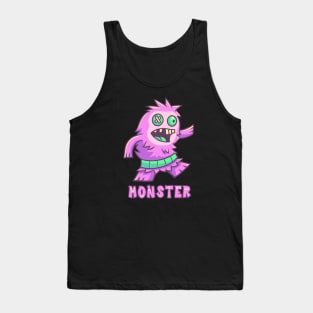 Purple Monster with Green Belt (Text) Tank Top